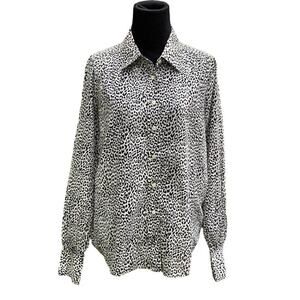 J. Crew Cotton Black & White Long Sleeve Animal Print Button Down Shirt Small
